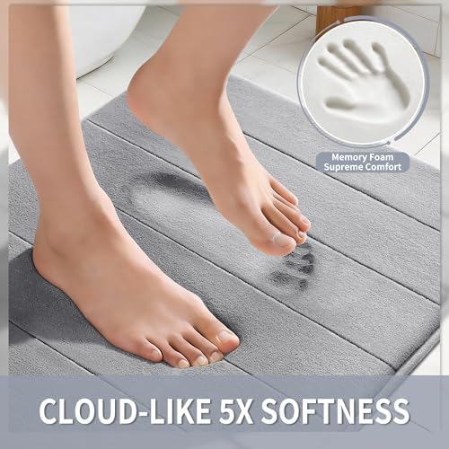Yimobra 60"x24" Extra Long Memory Foam Bath Mat, Super Soft Bath Rug
