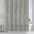 Gray Beige Linen Textured Shower Curtain 84 inches Extra Long Vintage