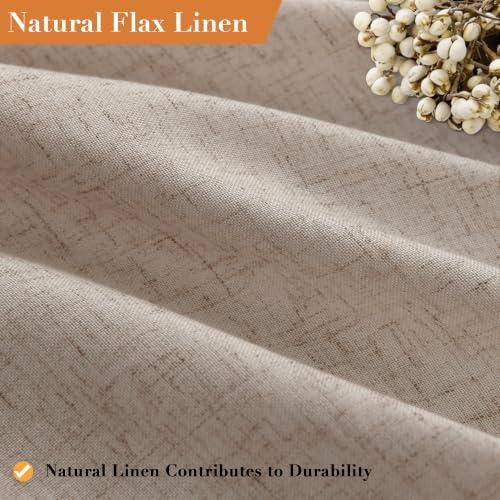 Extra Long Linen Shower Curtain for Bathroom 84 Inch Long Taupe
