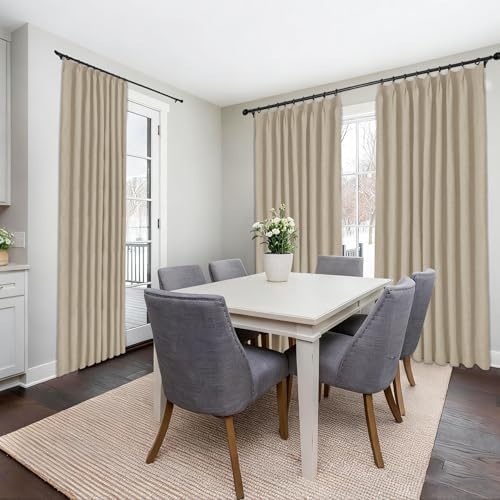 Thermal Ilated Full Blackout Linen ains 72" W x 84" L Pinch Pleated