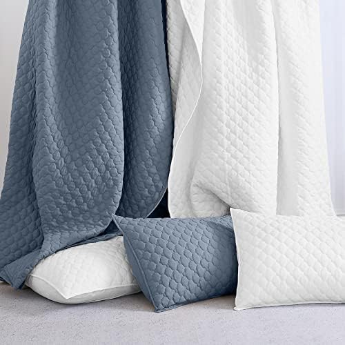HORIMOTE HOME Quilt King Size Dusty Blue, Lightweight Quilt for Summer