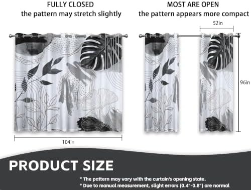 Charcoal Grey Blackout Curtains, Boho Drapes 96 inches length, 2