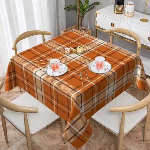 BETGINY Fall Tablecloth 60 x 60 Inch Square Orange Autumn Buffalo