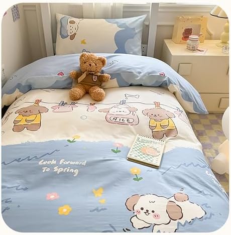 100% Cotton Bedding Duvet Cover Set Soft Floral Bedding Sets 4 Piece