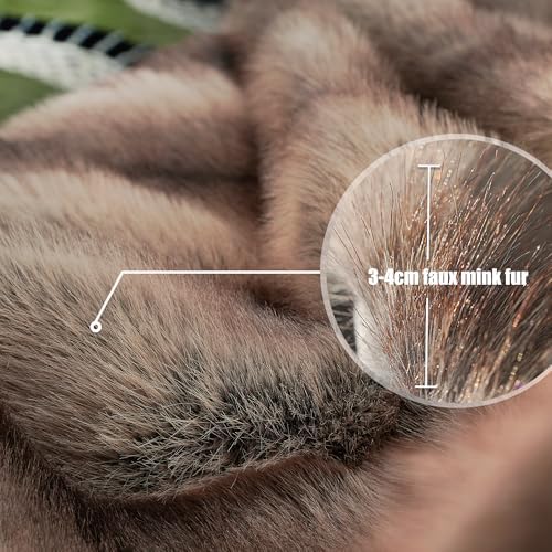 INCHGRASS Faux Mink Fur Blanket Luxury Fur Throw Blanket Sofa Fluffy