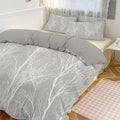 Duvet Cover Set King, Delicate Branches Forest Brushed Microfiber