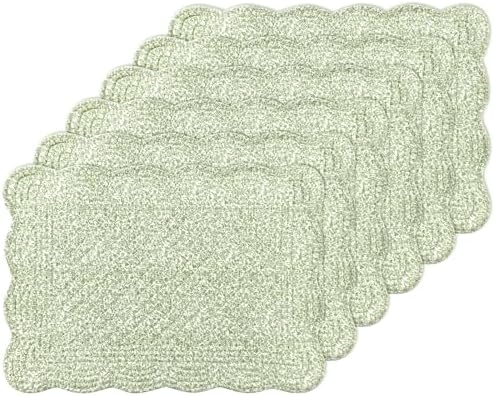 6 PC Quilted Placemats, 18"X13"Extra Large Cotton Placemats Set of 6