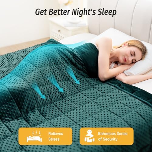Wemore Weighted Blanket for Adults 25 lbs King Size 80"x87" Dark Green