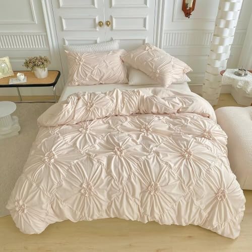 Boho Duvet Cover Set Full Size 3 Pieces Boho Farmhouse Beige Comforter