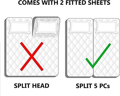 Online Bedding Linen Split King Sheets Sets for Adjustable Bed, 600