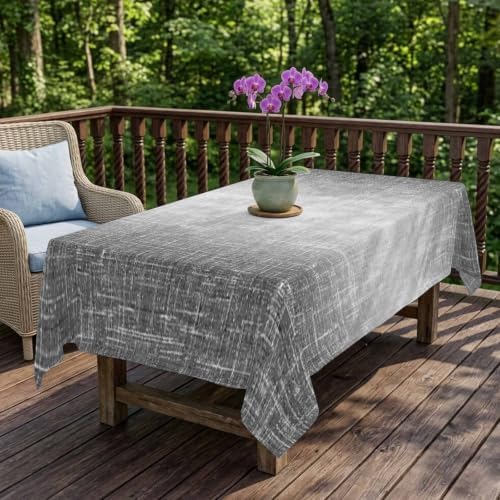Slate Gray Table Cloth, Vintage Ombre Solid Color Minimalist Farmhouse
