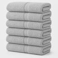 Terry Bath Sheet Set of 6 Light Grey Color Bath Towels Set 35x70