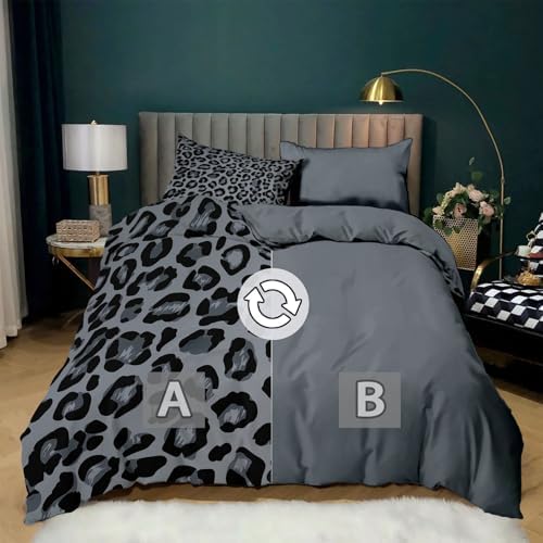 Microfiber 3pcs Abstract Style Spot Pattern Duvet Cover Sets, Grey