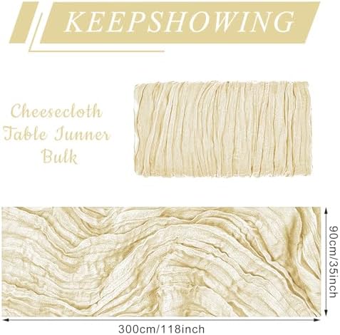 12 Pack Cheesecloth Table Runner, Runner Gauze Boho Wedding Decor