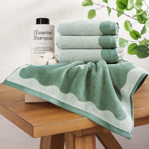 MONDAY MOOSE Scalloped Decorative Hand Towels, 2-Pack Soft Cotton with