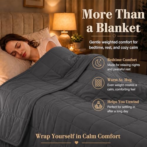 L'AGRATY Weighted Blanket for Adults 20lbs(Queen Size, 60"x80")