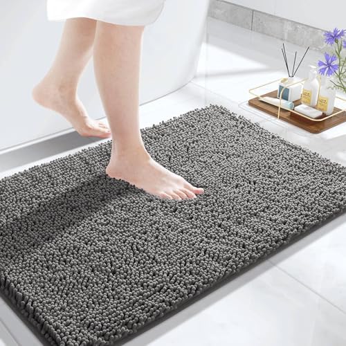 Chenille Bathroom Rugs Sets 2 Piece,Soft Shaggy Bath Rugs,Non-Slip