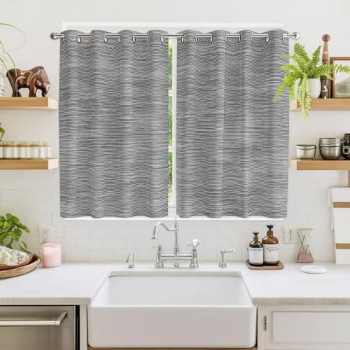 Gray Solid Color Window Curtains 63 Inch Length 2 Panels Set