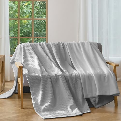 CHUFFED Cotton Waffle Blanket King Size - Plush Milk Velvet &