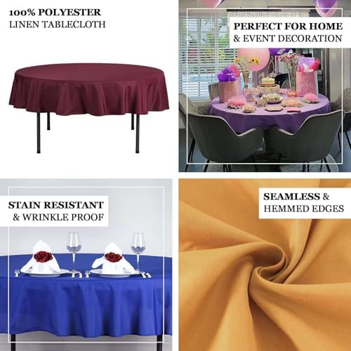 Efavormart Round Tablecloth, 70 Inch Stain & Wrinkle Resistant