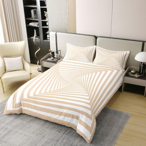 Erosebridal Beige Hypnotic Art Duvet Cover Set Queen Bedding Sets