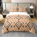 jejeloiu Boho Duvet Cover 100% Cotton Queen Size Aztec Bedding Set for