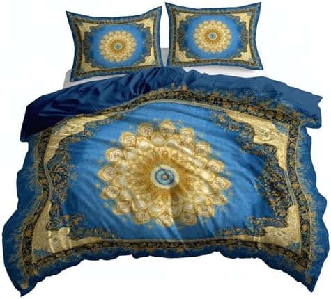 California King Duvet Cover Set Paisley Pattern Soft Microfiber