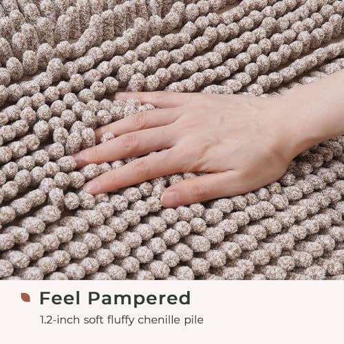 FRESHMINT Chenille Bath Rugs Extra Soft and Absorbent Microfiber Shag
