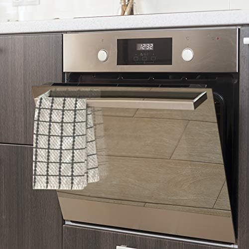 Gray & White Kitchen Dish Towels, 100% Cotton Dobby Weave Terry Towel