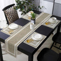 Rustic Linen Texture Table Runner and Placemats Set of 6 Brown Classic