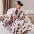 IFNOW Cozy Faux Rabbit Fur Bubble Blanket Twin Size,Tie Dye