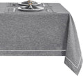 Gray 60x120 Rectangle Polyester Linen Farmhouse Tablecloth