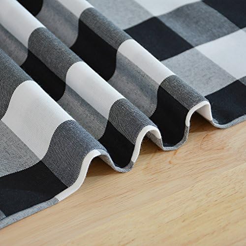 100% Cotton Black & White 2 Piece Fabric in 1 Buffalo Check Farmhouse