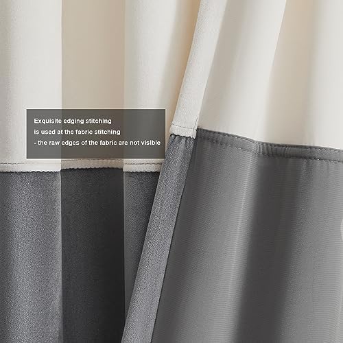 BULBUL Cream Ivory Gray 120 inches Velvet Curtains for Living Room 2
