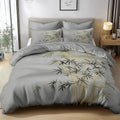 King Duvet Cover Set Minimalist Plant Bamboo Soft Microfiber