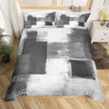 jejeloiu Grey Abstract Duvet Cover Queen Size Modern Art Bedding Set