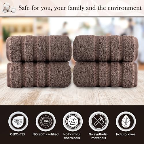 HALLEY Turkish 4 Pack Premium Hand Towels (4 Pieces) 650 GSM Highly