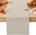 Beige Table Runner 108 Inch Long Dresser Scarves Cotton Linen