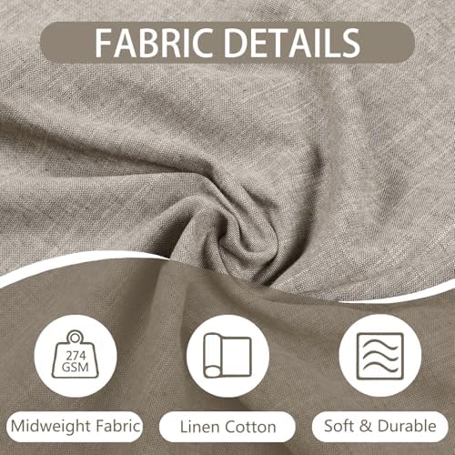 ChadMade Grommet Cotton Linen Light Filtering Drape 1 Panel