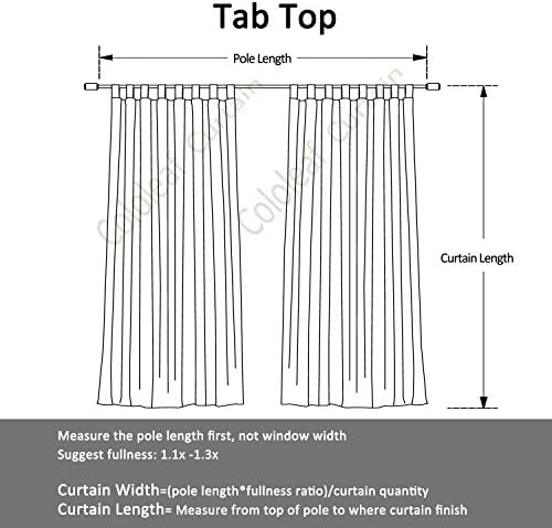 cololeaf Luxury Faux Linen Curtain Tab Top Drapery Panel for Traverse