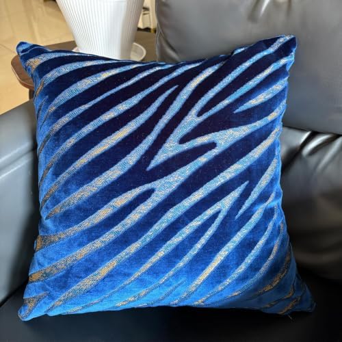 Velvet Throw Pillow Covers 20x20 Inch - Navy Blue Geometric Animal