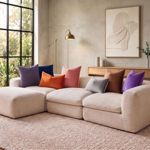 JUSPURBET Decorative Velvet Throw Pillow Covers 18x18 Set of 2,Coral
