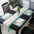 Gradient Color Table Runner and Placemats Set of 4 Geometric Rustic