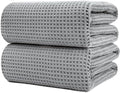 POLYTE 430 GSM Poly Blend Microfiber Waffle Bath Sheet XL Set, 35x70