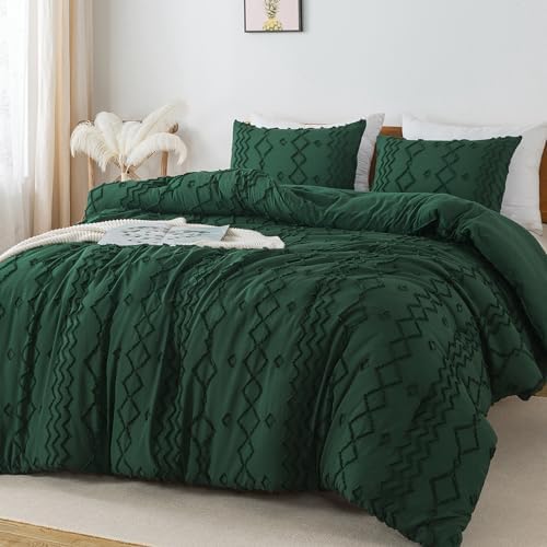 Andency King Size Comforter Set Emerald Green, 3 Pieces Bedding