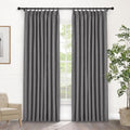 Macochico 100% Blackout Gray Linen Curtains 84 Inches Long Pinch