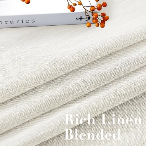H.VERSAILTEX Natural Linen Semi Sheer Curtains Soft Semi Sheer Curtain