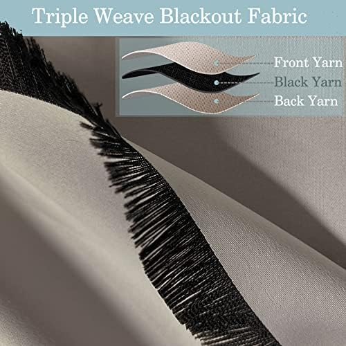 Fcosie Blackout Curtains 72 inches Long 2-in-1 Hanging Style Curtain