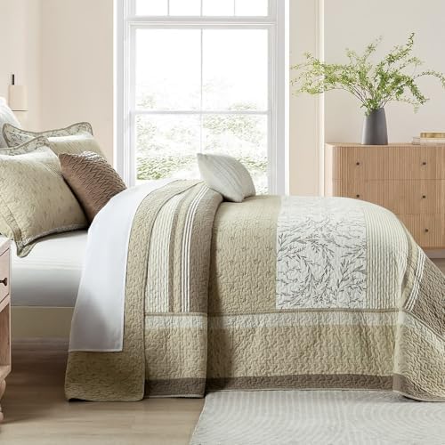 PANGUSHAN 120"×120" 100% Cotton Oversized Bedspread, California King