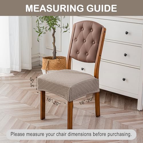 Genina Waterproof Chair Covers for Dining Room,Set of 6,Taupe